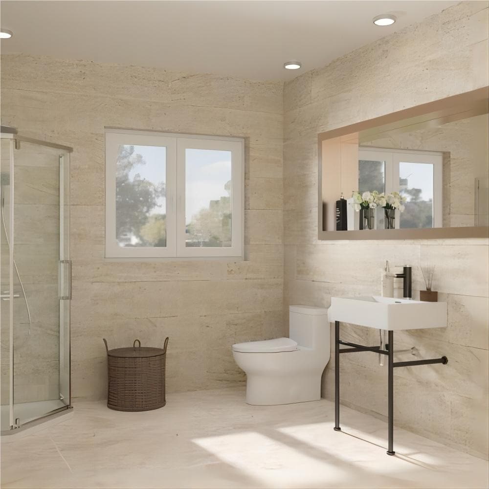 Dornberg 24" Bathroom Ceramic Console Sink White Basin and Legs with Overflow