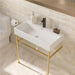 Dornberg 30" Bathroom Ceramic Console Sink White Basin and Legs with Overflow
