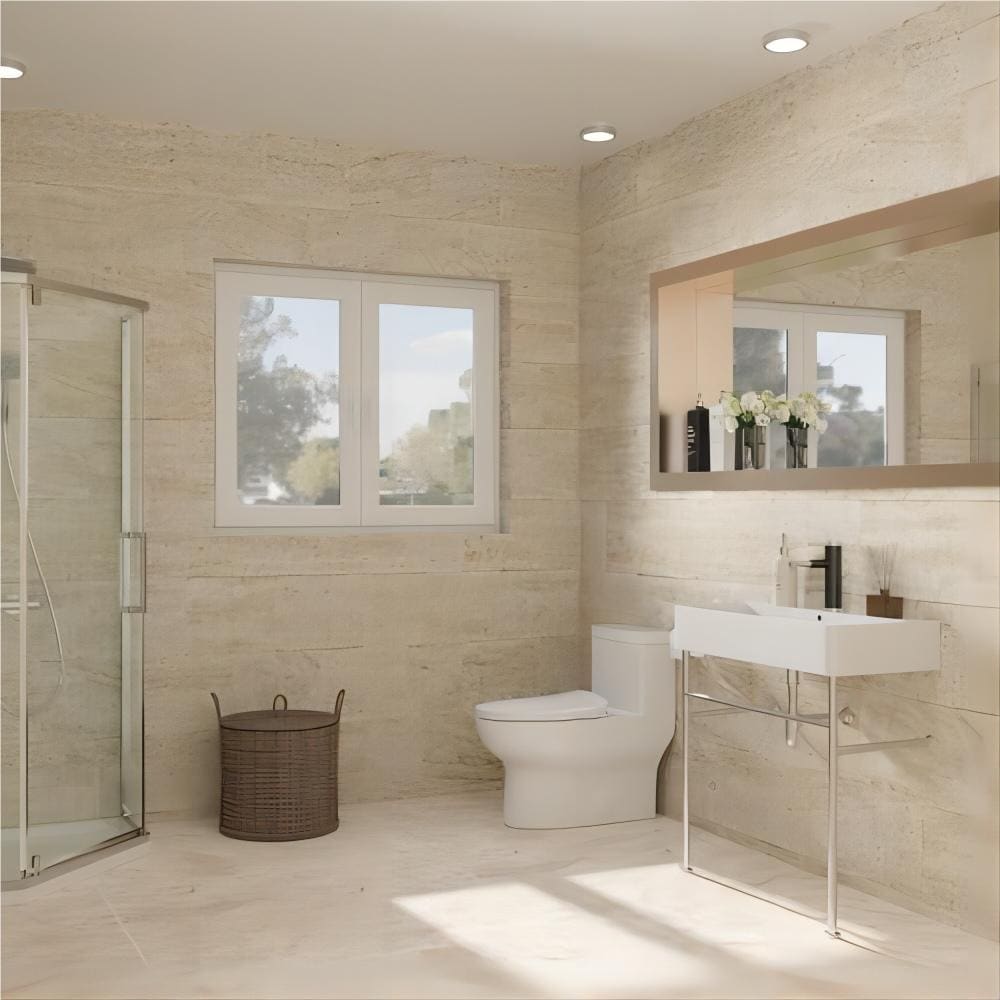 Dornberg 32" Bathroom Ceramic Console Sink White Basin and Legs with Overflow
