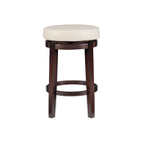 Dorothy Cream Faux Leather Backless Swivel Counter Stool - N/A
