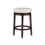 Dorothy Cream Faux Leather Backless Swivel Counter Stool - N/A