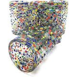 Dos Suenos Hand Blown Mexican Drinking Glasses - Set of 6 Confetti Rock Design Glasses (14 oz each)