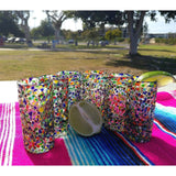 Dos Suenos Hand Blown Mexican Tequila Glasses - Set of 6 Confetti Design Tequila Shot Glasses (2 oz each)