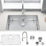 Double Bowl Undermount Stainless Steel Kitchen Sink with Faucet