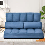 Double Chaise Lounge Sofa with Two Pillows for Living Room