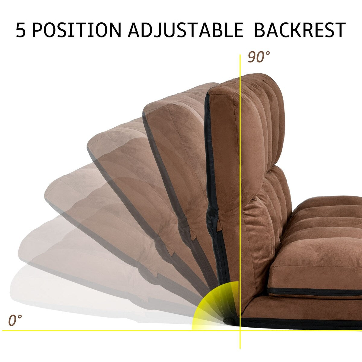 Double Chaise Lounge Sofa with Two Pillows for Living Room