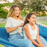 Double Hammock Quilted Fabric Swing with Spreader Bars and Detachable Pillow, 450 LBS Weight Capacity - 122 x 55 x 1 inches