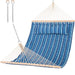 Double Hammock Quilted Fabric Swing with Spreader Bars and Detachable Pillow, 450 LBS Weight Capacity - 122 x 55 x 1 inches