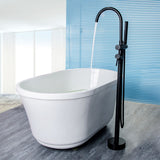 Double Handle Floor Mounted Freestanding Tub Filler with Handshower