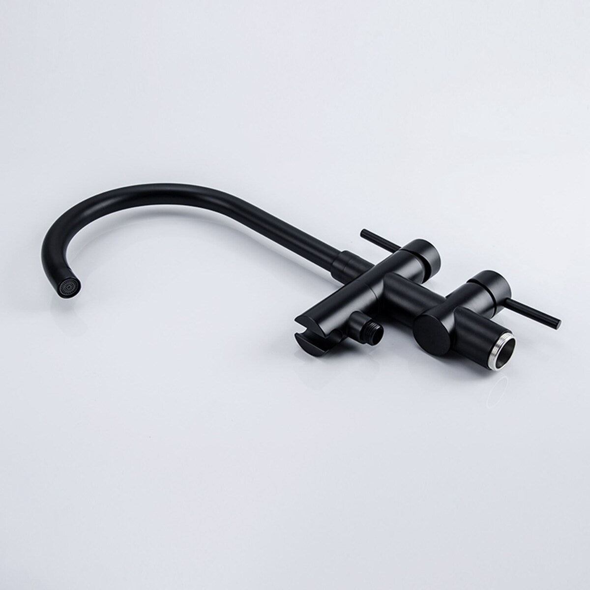 Double Handle Floor Mounted Freestanding Tub Filler with Handshower