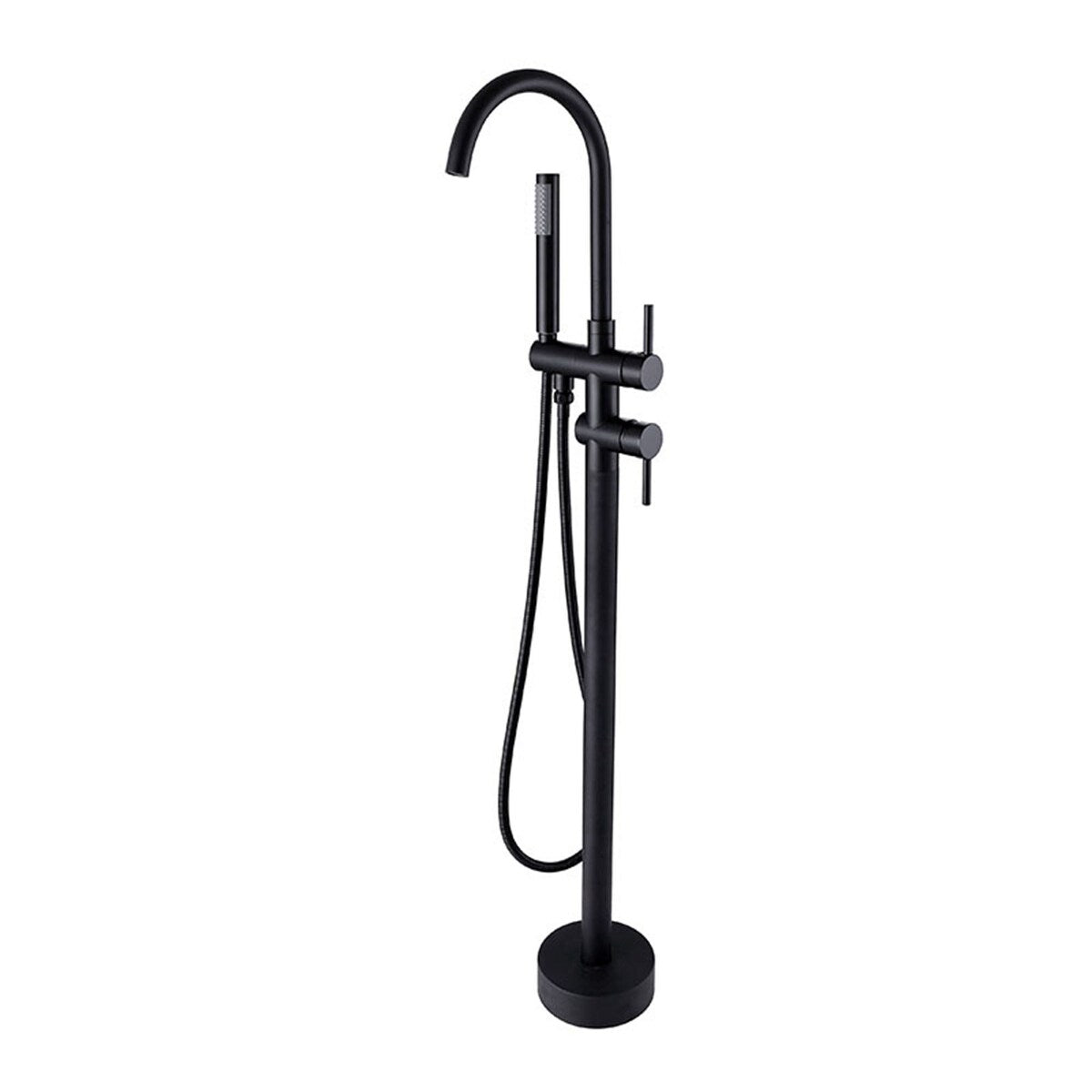 Double Handle Floor Mounted Freestanding Tub Filler with Handshower