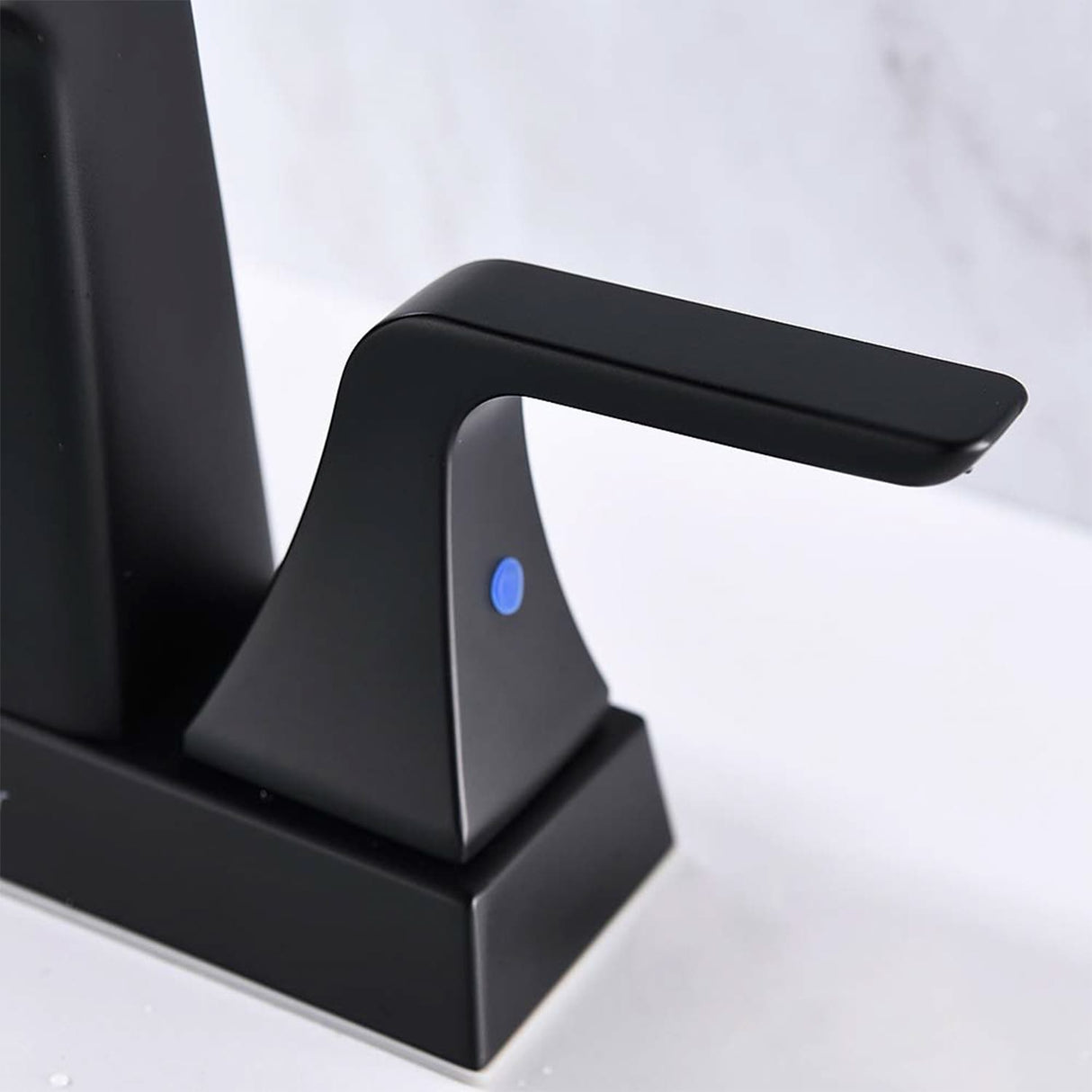 PROOX Double Handle Waterfall Centerset Three Hole Bathroom Sink Faucet with Drain Assembly