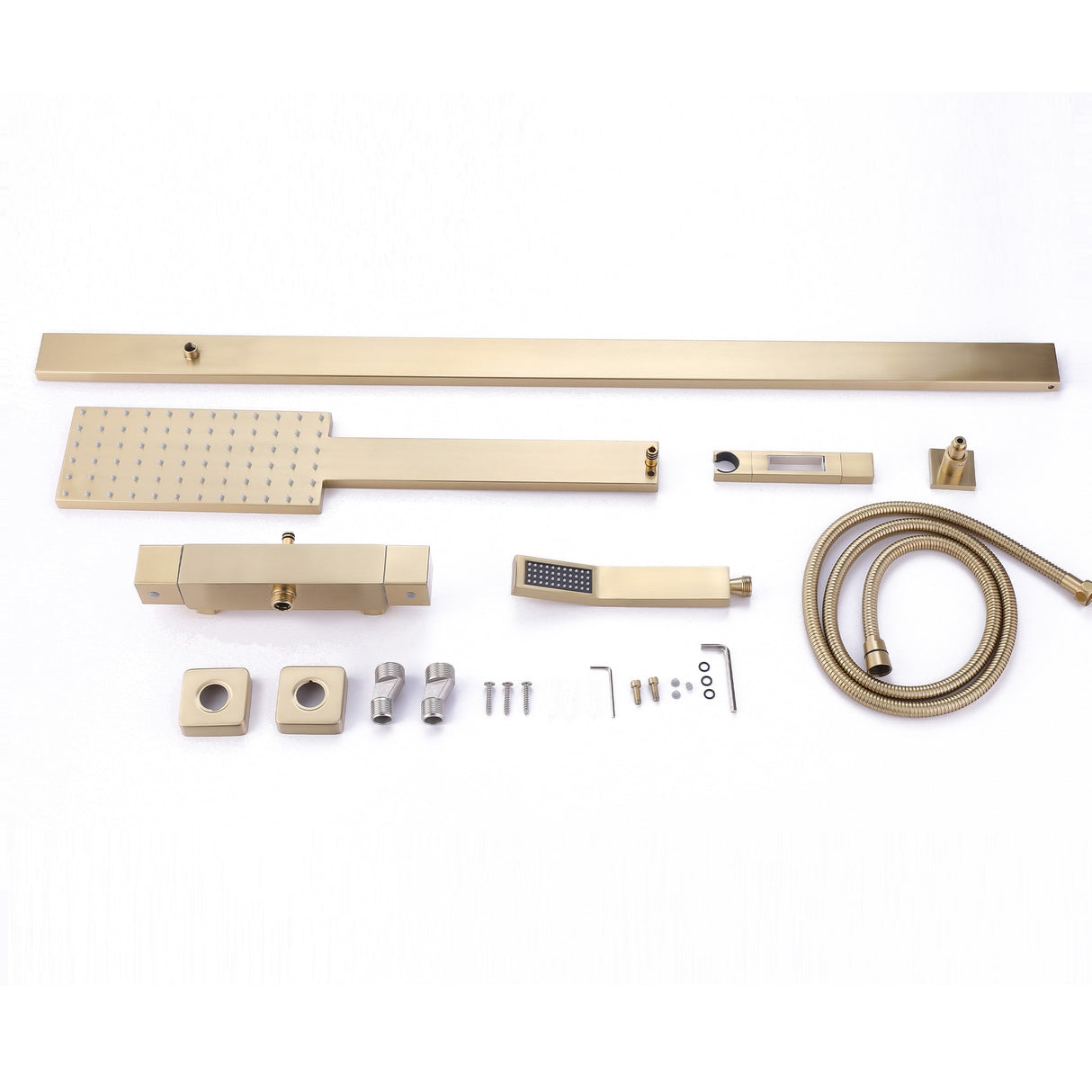 Double Handles Two Functions Wall Mounted Bathroom Shower System With Thermostatic Valve