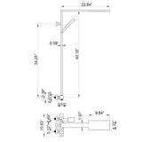 Double Handles Two Functions Wall Mounted Bathroom Shower System With Thermostatic Valve