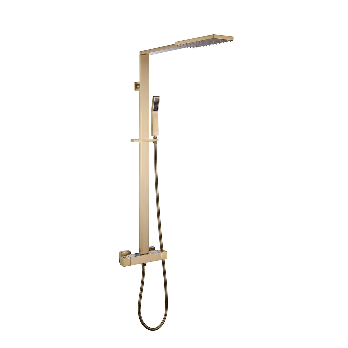 Double Handles Two Functions Wall Mounted Bathroom Shower System With Thermostatic Valve
