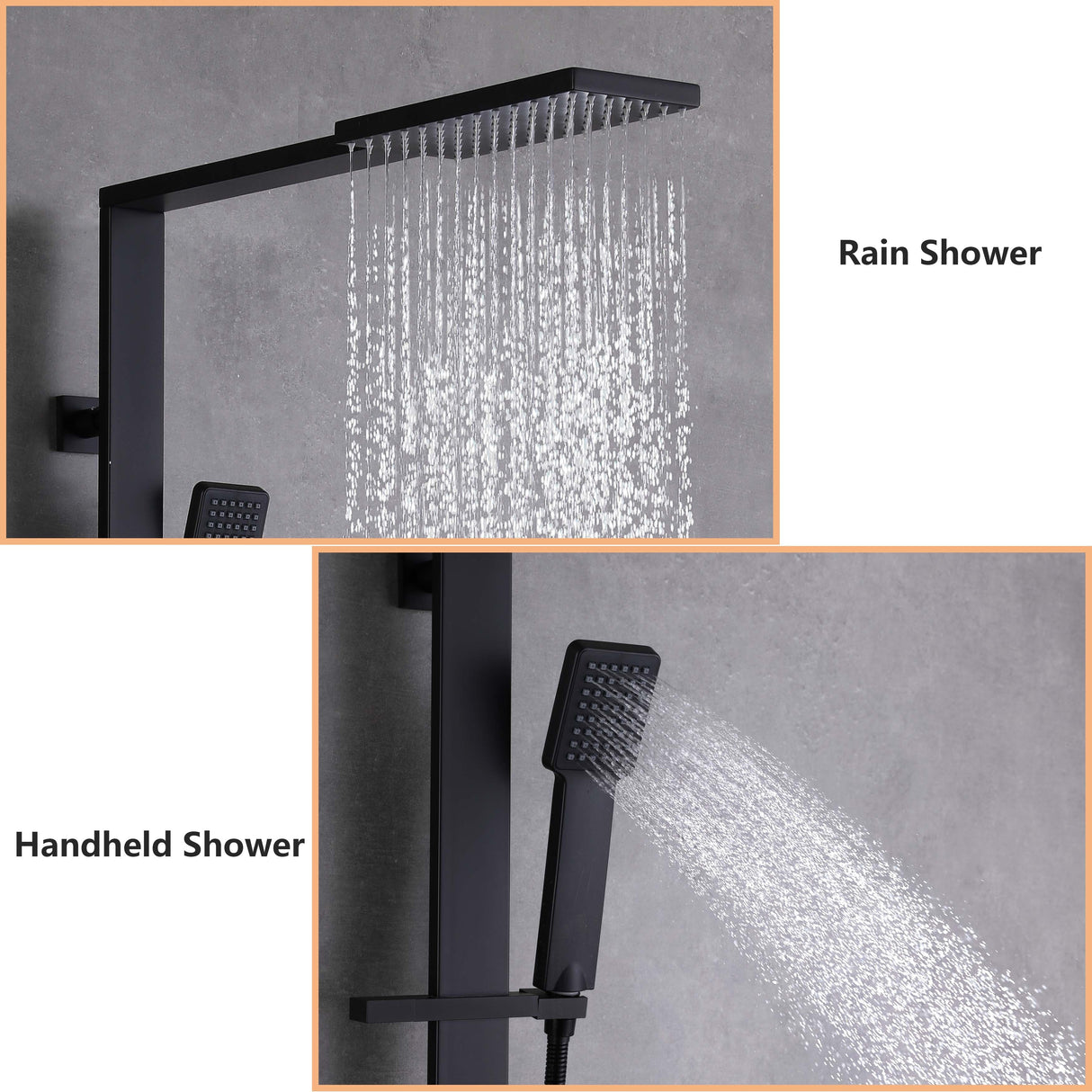 Double Handles Two Functions Wall Mounted Bathroom Shower System With Thermostatic Valve