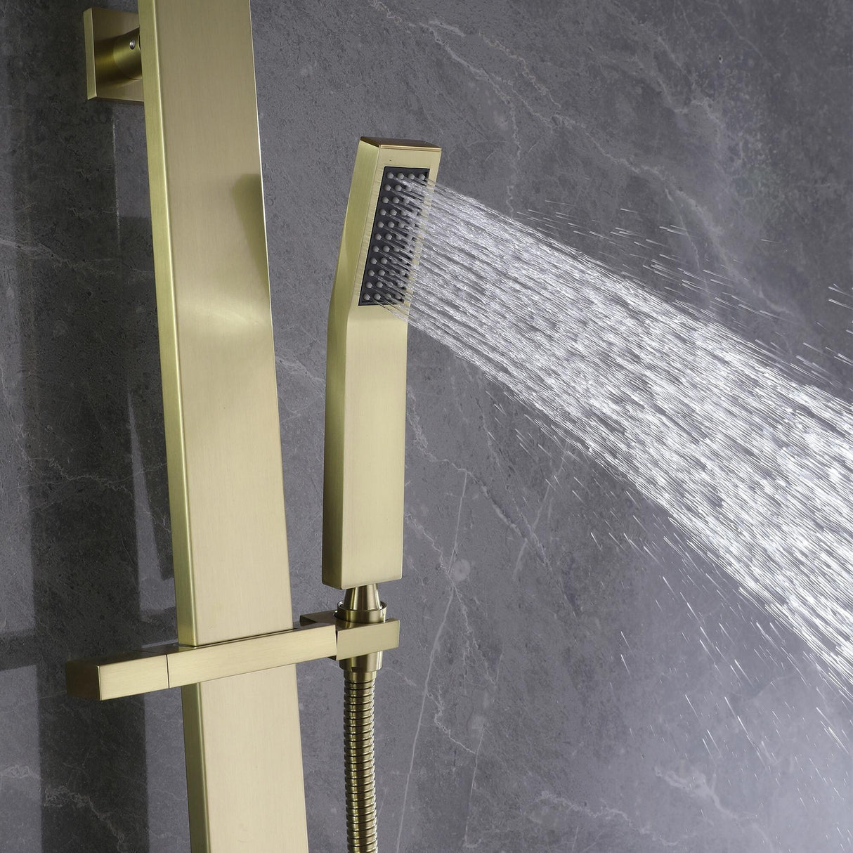 Double Handles Two Functions Wall Mounted Bathroom Shower System With Thermostatic Valve