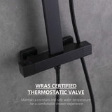 Double Handles Two Functions Wall Mounted Bathroom Shower System With Thermostatic Valve