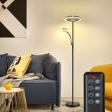 69 inch Double Headed Torchiere Floor Lamp with Remote Control,4 Color Temperature - black