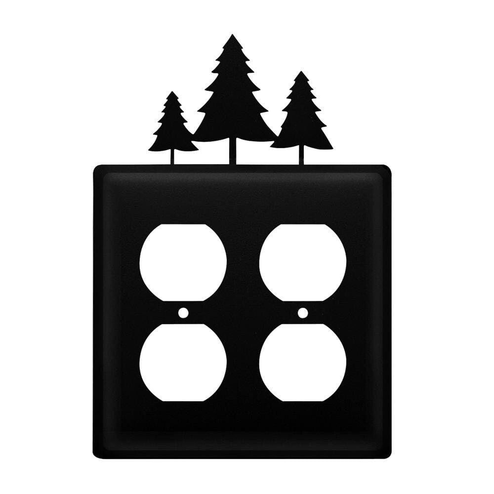 Double Pine Trees - Double Outlet Cover - 8