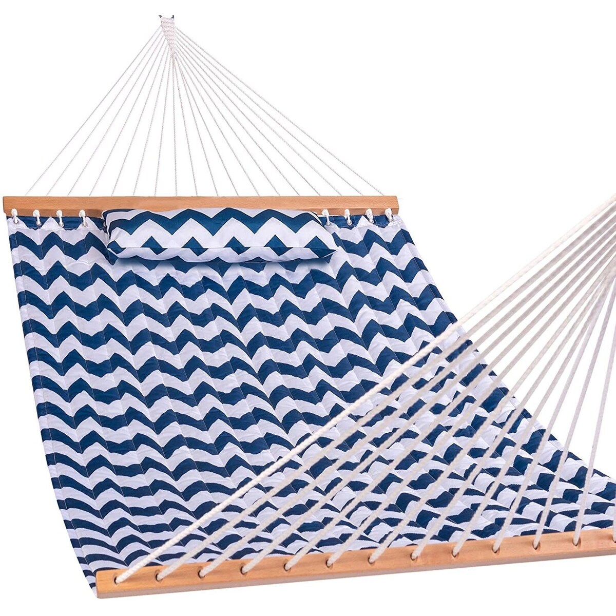 Double Quilted Fabric Hammock ,Blue Chevron