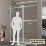 Double Sliding Door Frameless Corner Shower Enclosure with 5/16 in. Tempered Glass
