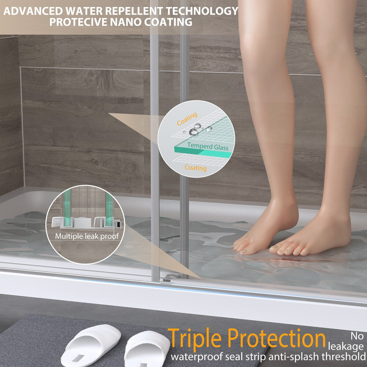 Double Sliding Door Frameless Corner Shower Enclosure with 5/16 in. Tempered Glass