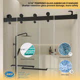 Double Sliding Door Frameless Corner Shower Enclosure with 5/16 in. Tempered Glass