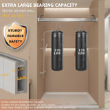 Double Sliding Door Frameless Corner Shower Enclosure with 5/16 in. Tempered Glass