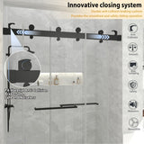Double Sliding Door Frameless Corner Shower Enclosure with 5/16 in. Tempered Glass