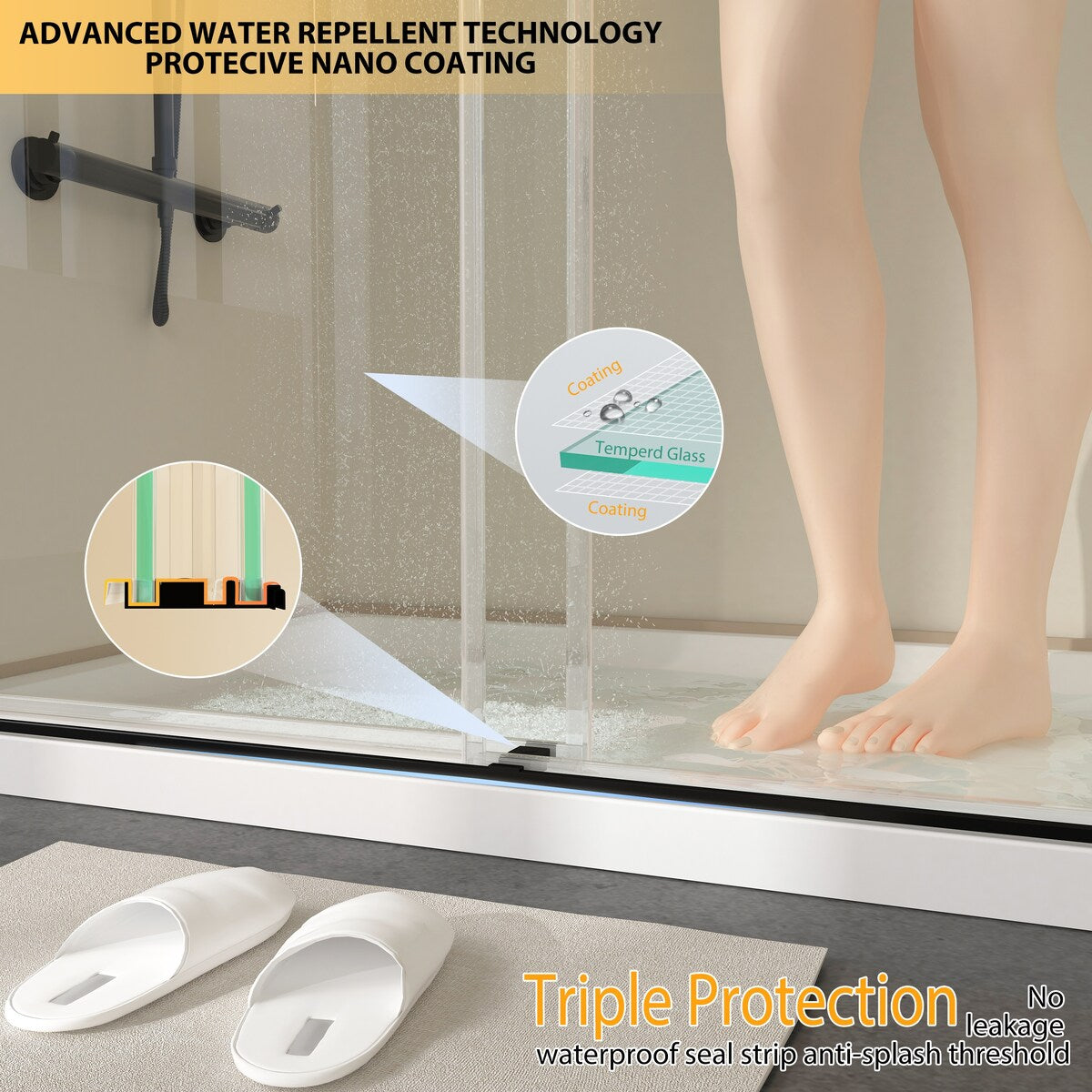 Double Sliding Door Frameless Corner Shower Enclosure with 5/16 in. Tempered Glass