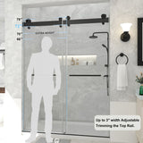 Double Sliding Door Frameless Corner Shower Enclosure with 5/16 in. Tempered Glass