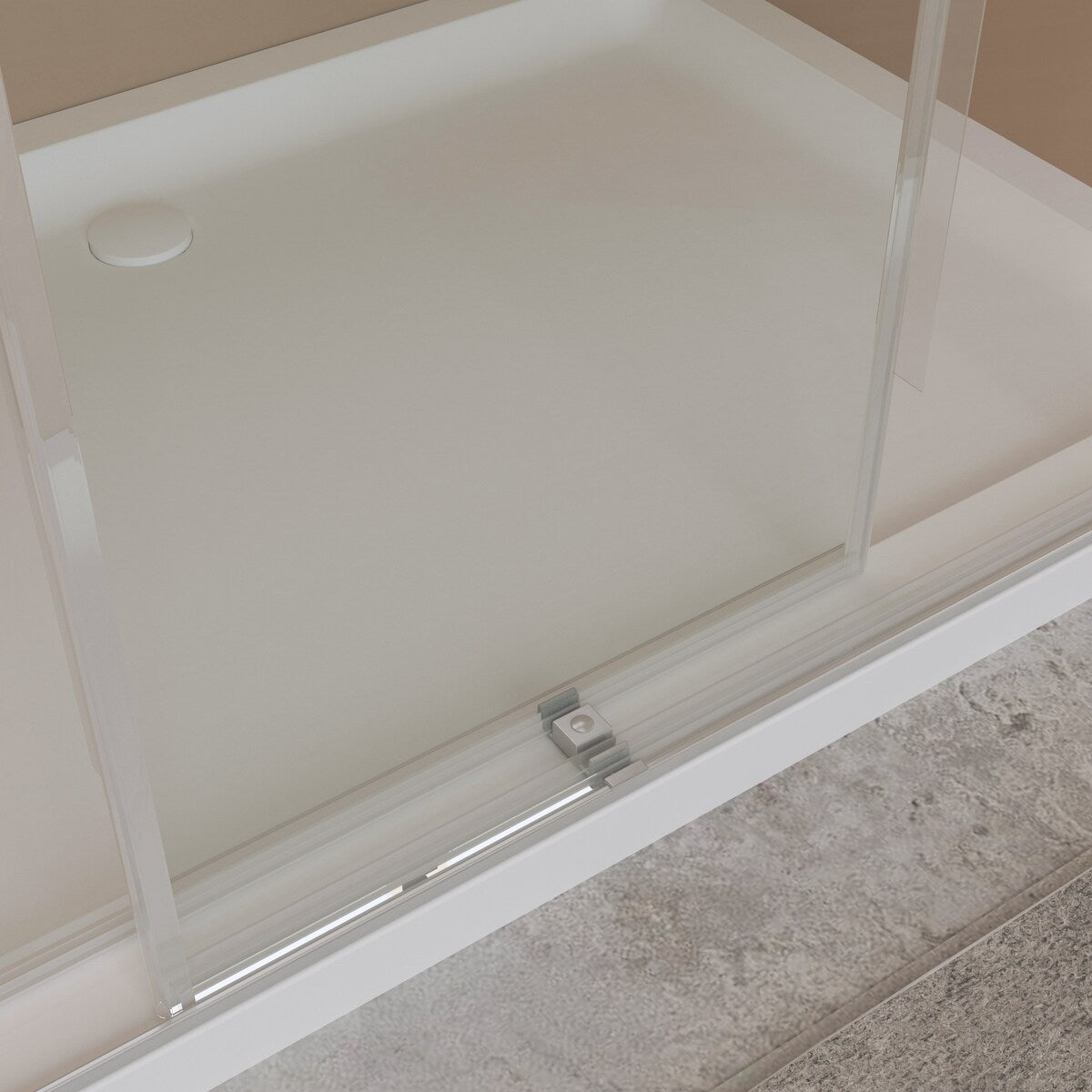 Double Sliding Door Frameless Corner Shower Enclosure with 5/16 in. Tempered Glass