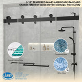 Double Sliding Door Frameless Corner Shower Enclosure with 5/16 in. Tempered Glass