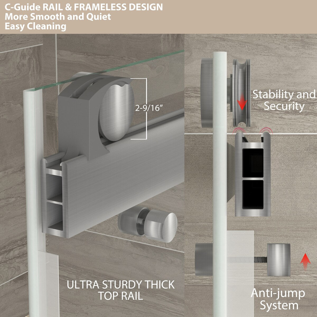 Double Sliding Door Frameless Corner Shower Enclosure with 5/16 in. Tempered Glass