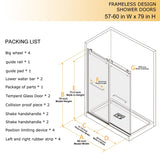 Double Sliding Door Frameless Corner Shower Enclosure with 5/16 in. Tempered Glass