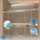 Double Sliding Door Frameless Corner Shower Enclosure with 5/16 in. Tempered Glass