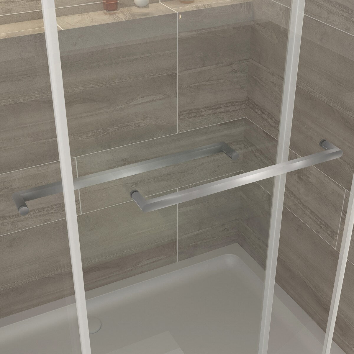 Double Sliding Door Frameless Corner Shower Enclosure with 5/16 in. Tempered Glass