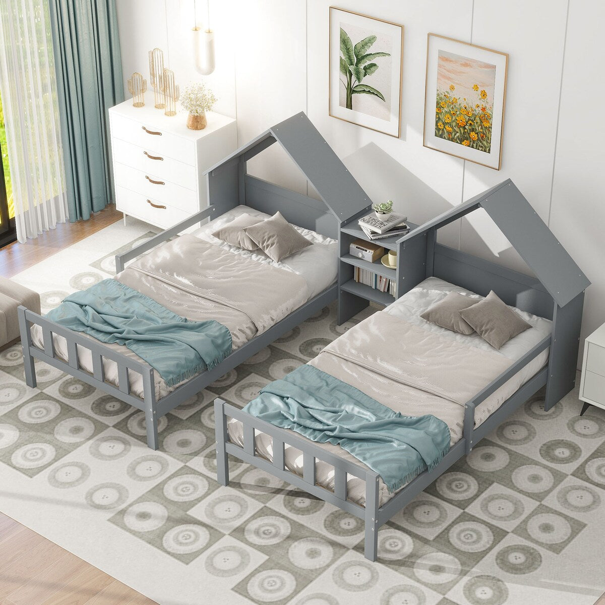 Double Twin Size Platform Bed
