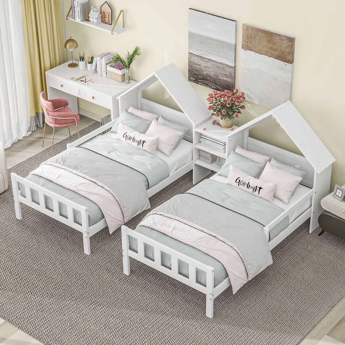Double Twin Size Platform Bed