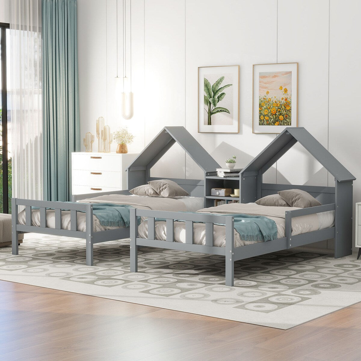 Double Twin Size Platform Bed