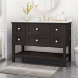 Douvier Contemporary 48" Wood Single Sink Bathroom Vanity with Carrera Marble Top by Christopher Knight Home