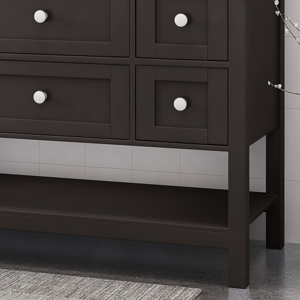 Douvier Contemporary 48" Wood Single Sink Bathroom Vanity with Carrera Marble Top by Christopher Knight Home