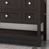Douvier Contemporary 48" Wood Single Sink Bathroom Vanity with Carrera Marble Top by Christopher Knight Home