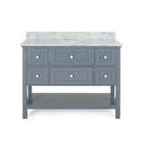 Douvier Contemporary 48" Wood Single Sink Bathroom Vanity with Carrera Marble Top by Christopher Knight Home