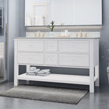 Douvier Wood Double Sink Bathroom Vanity by Christopher Knight Home