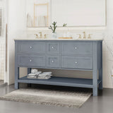 Douvier Wood Double Sink Bathroom Vanity by Christopher Knight Home