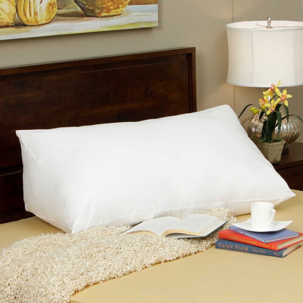 Down Alternative Reading Wedge Pillow - White