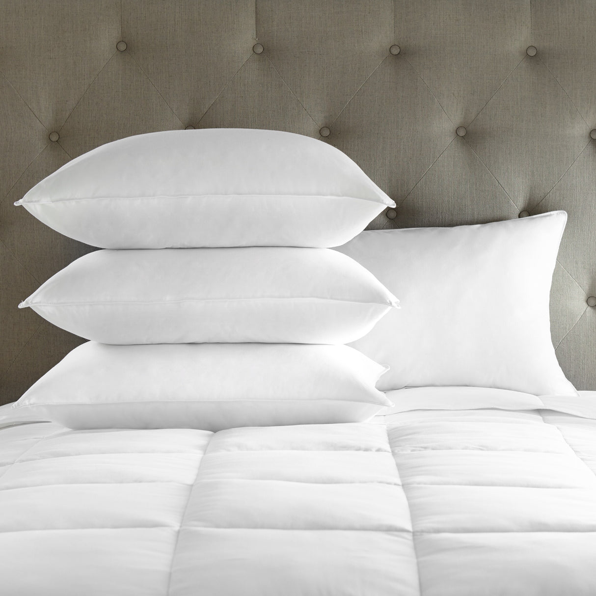 Down Alternative Soft Bulk Pillow 4 Pack by DOWNLITE® (Hypoallergenic) Std/Queen Size