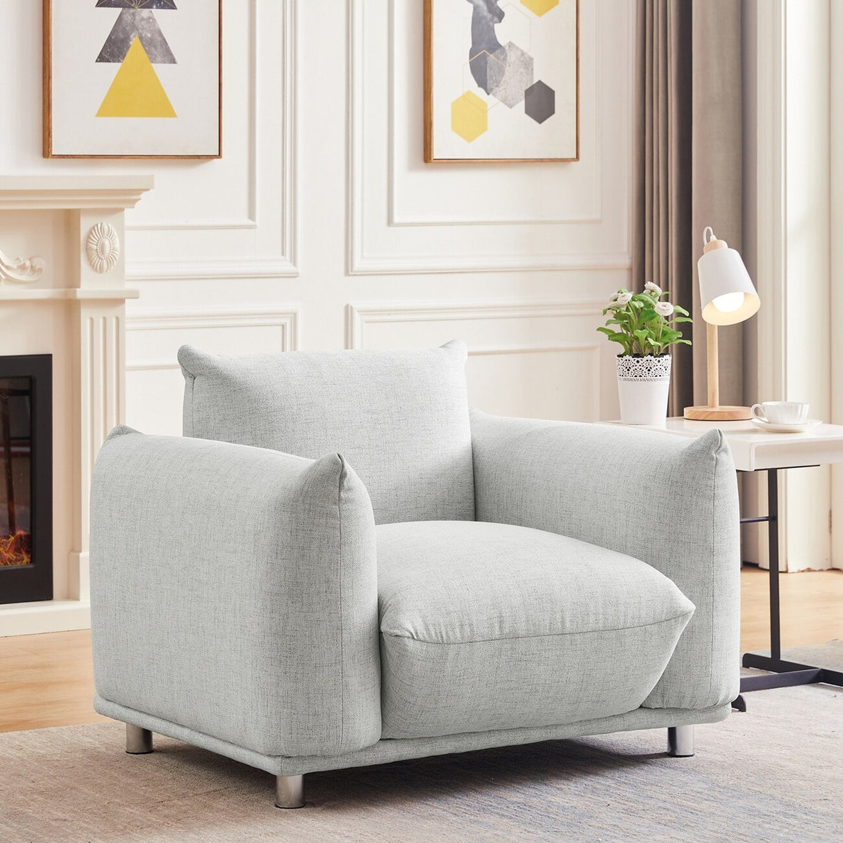 Down-Filled Oversized Accent Armchair